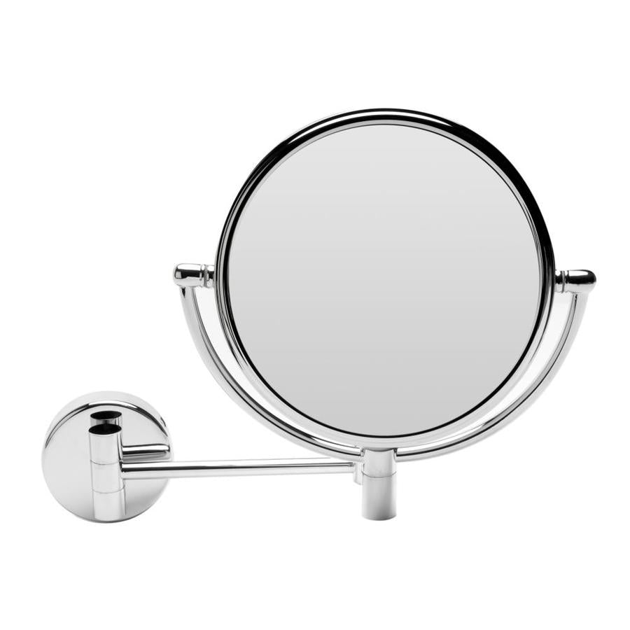 ALFI brand 9.88-in x 9.88-in Polished Brass Double-Sided Magnifying Wall-Mounted Vanity Mirror