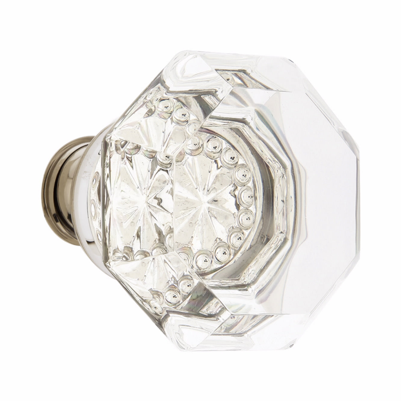 Emtek 86028US14 Old Town Clear 1-3/4" Cabinet Knob Polished Nickel Lifetime Finish