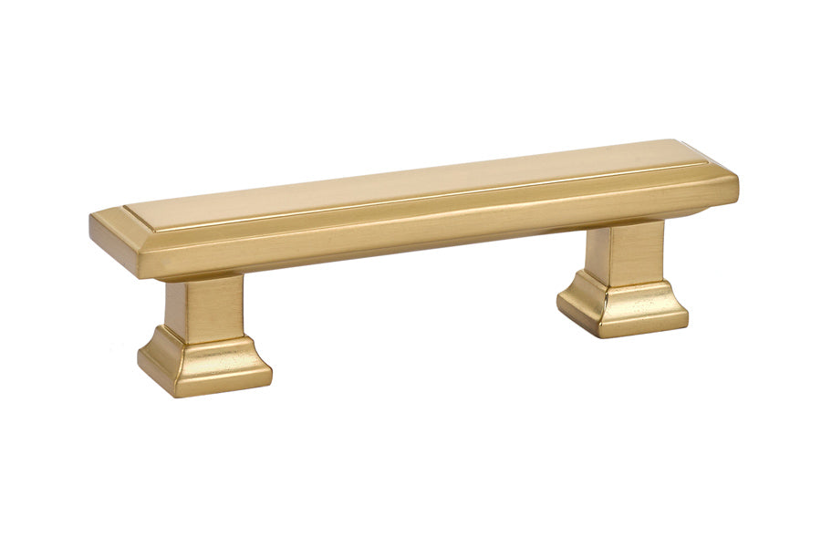 Emtek 86299US4 Geometric Rectangular Cabinet Pull with 3" Center to Center Satin Brass Finish