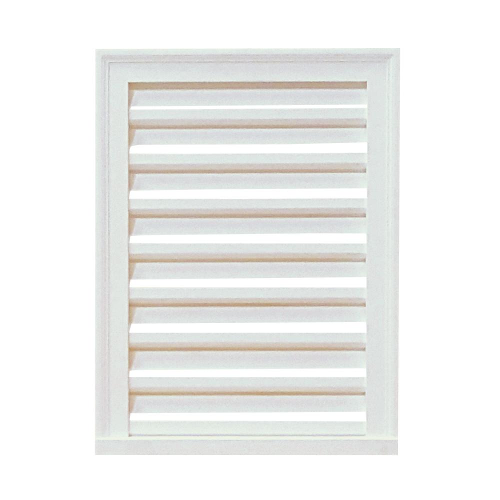 16 in. x 24 in. x 2 in. Polyurethane Decorative Rectangle Louver Vent in White