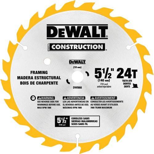 DEWALT Construction 5-1/2-in 24-Tooth Carbide Circular Saw Blade