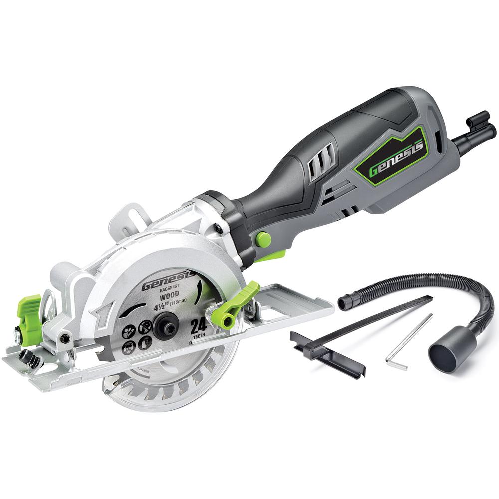 5.8 Amp 4-1/2 in. 120V Control Grip Compact Circular Saw with Vacuum Adapter, Blade Wrench and 24T Blade