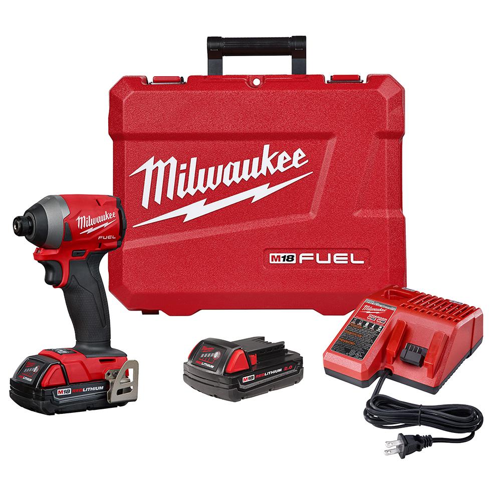 M18 FUEL 18-Volt Lithium-Ion Brushless Cordless 1/4 in. Hex Impact Driver Kit W/(2) 2.0Ah Batteries, Charger, Hard Case