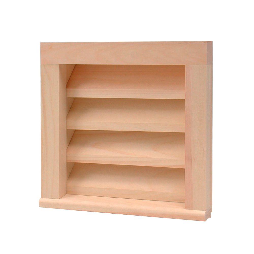 12 in. x 12 in. Square Unfinished Wood Paintable Gable Louver Vent