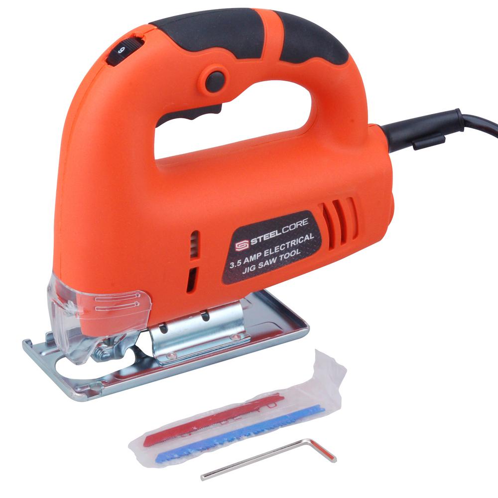 3.5 Amp Corded Electric Jig Saw Tool with Variable Speed Capability
