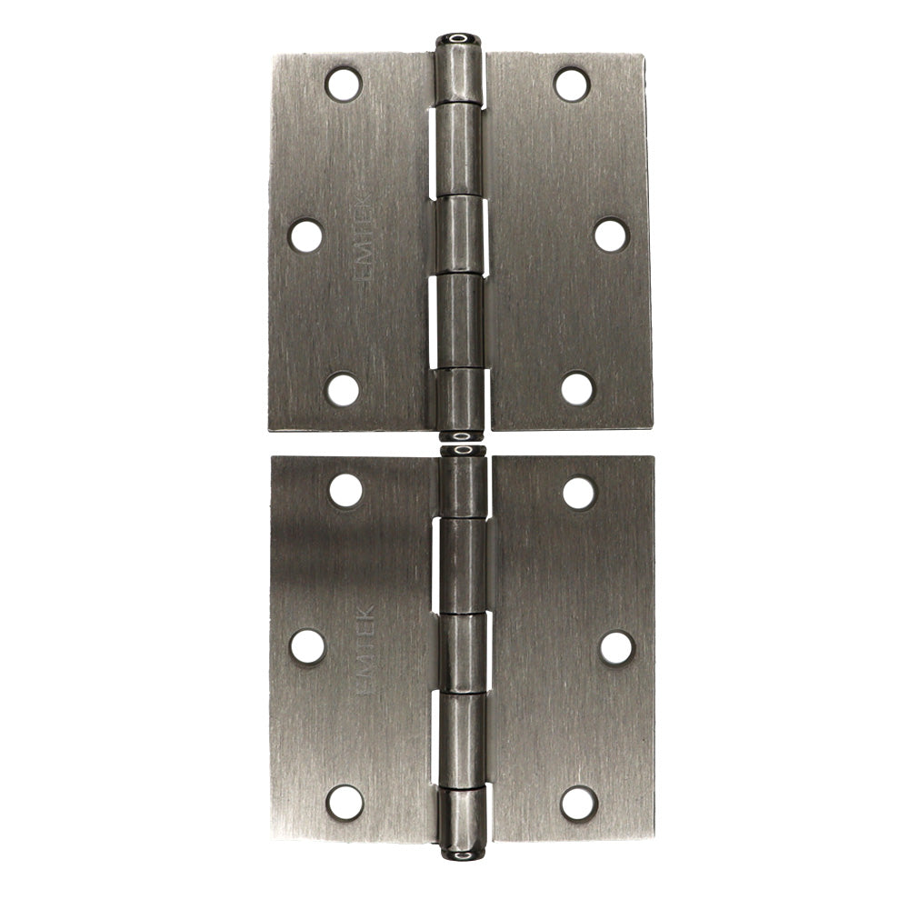 Emtek 91013US15 Pair of 3-1/2" x 3-1/2" Square Steel Residential Duty Hinges Satin Nickel Finish