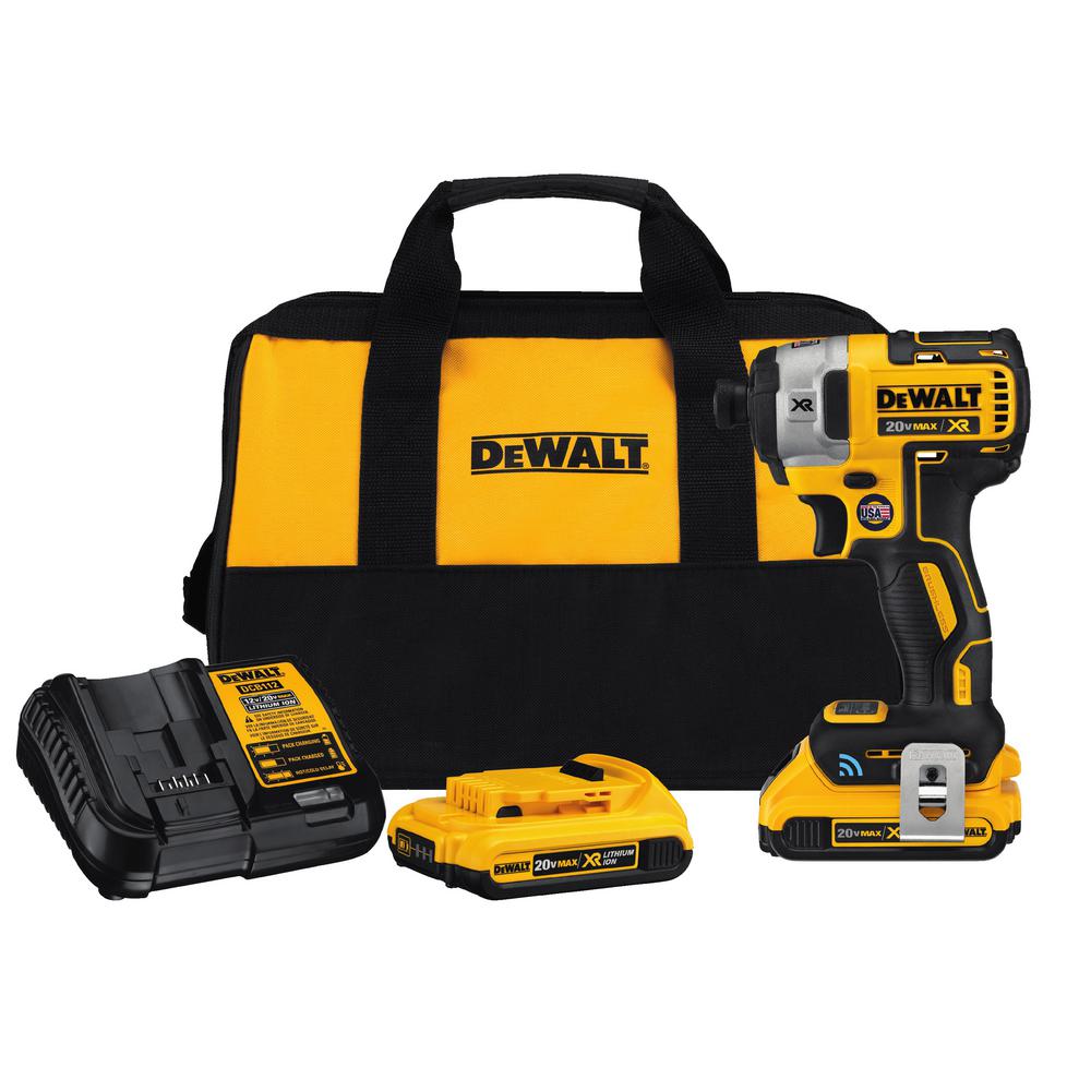 20-Volt MAX XR w/ Tool Connect Premium Cordless Brushless 1/4 in. Hex Impact Driver w/ (2) 2Ah Batteries, Charger & Bag