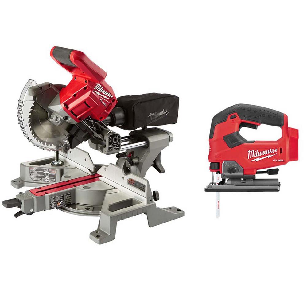 M18 FUEL 18-Volt Lithium-Ion Brushless 7-1/4 in. Cordless Dual Bevel Sliding Compound Miter Saw with Jig Saw