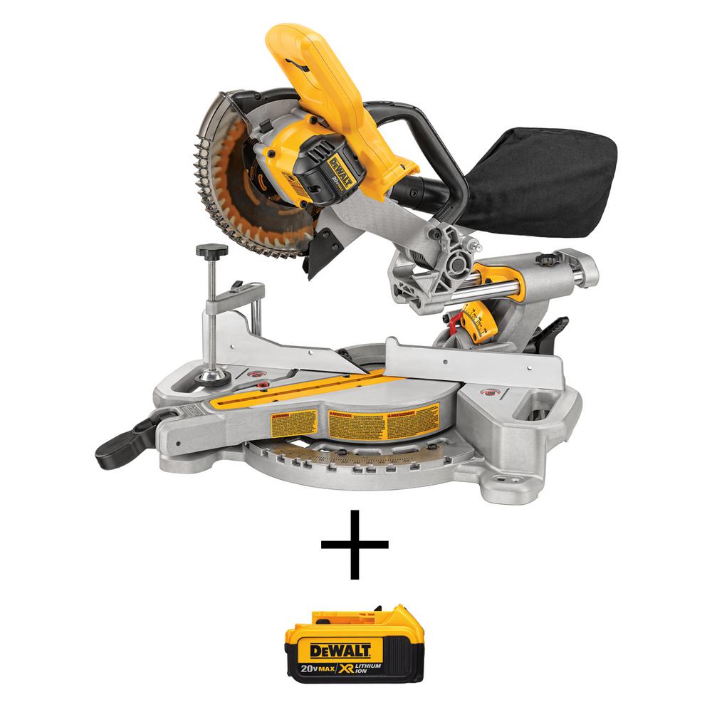 20-Volt Max Lithium-Ion Cordless Miter Saw (Tool-Only) with Bonus 20-Volt MAX XR Lithium-Ion Premium 4.0Ah Battery Pack