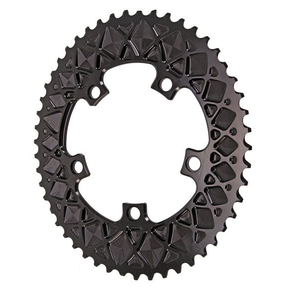 absoluteBLACK Premium Oval 110 BCD Road Outer Chainring - 50t, 110 BCD, 5-Bolt, Black