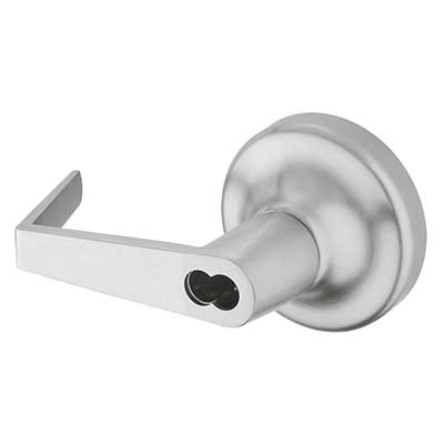 Accentra (Yale) B-AU-446F-626 Exit Device Rose Lever Trim, Classroom (08), SFIC Prep, Less Core, Augusta Lever, For 6100 Series Exit Devices, Satin Chrome Finish