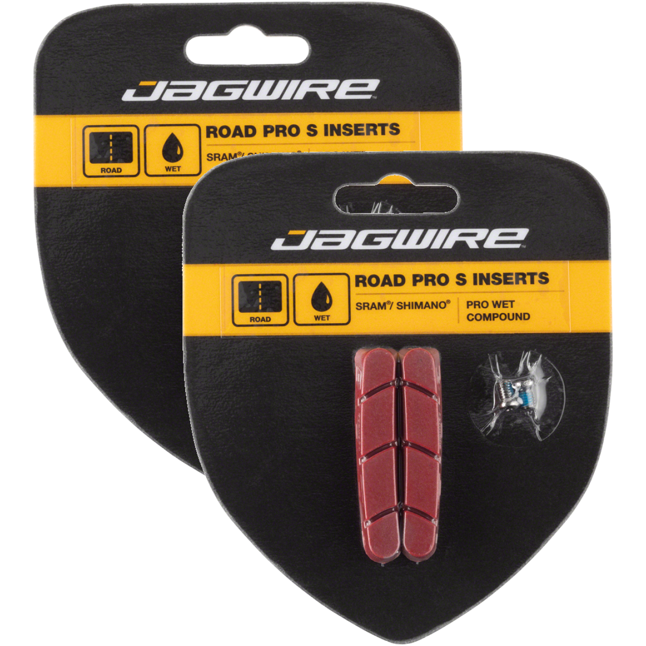 Pack of 2 Jagwire Road Pro S Brake Pad Inserts Red For Wet Conditions