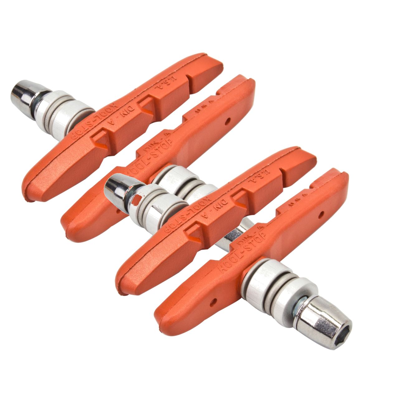 2 Pack Kool-Stop Thinline V-Brake Pads One Piece Threaded Post Salmon Compound