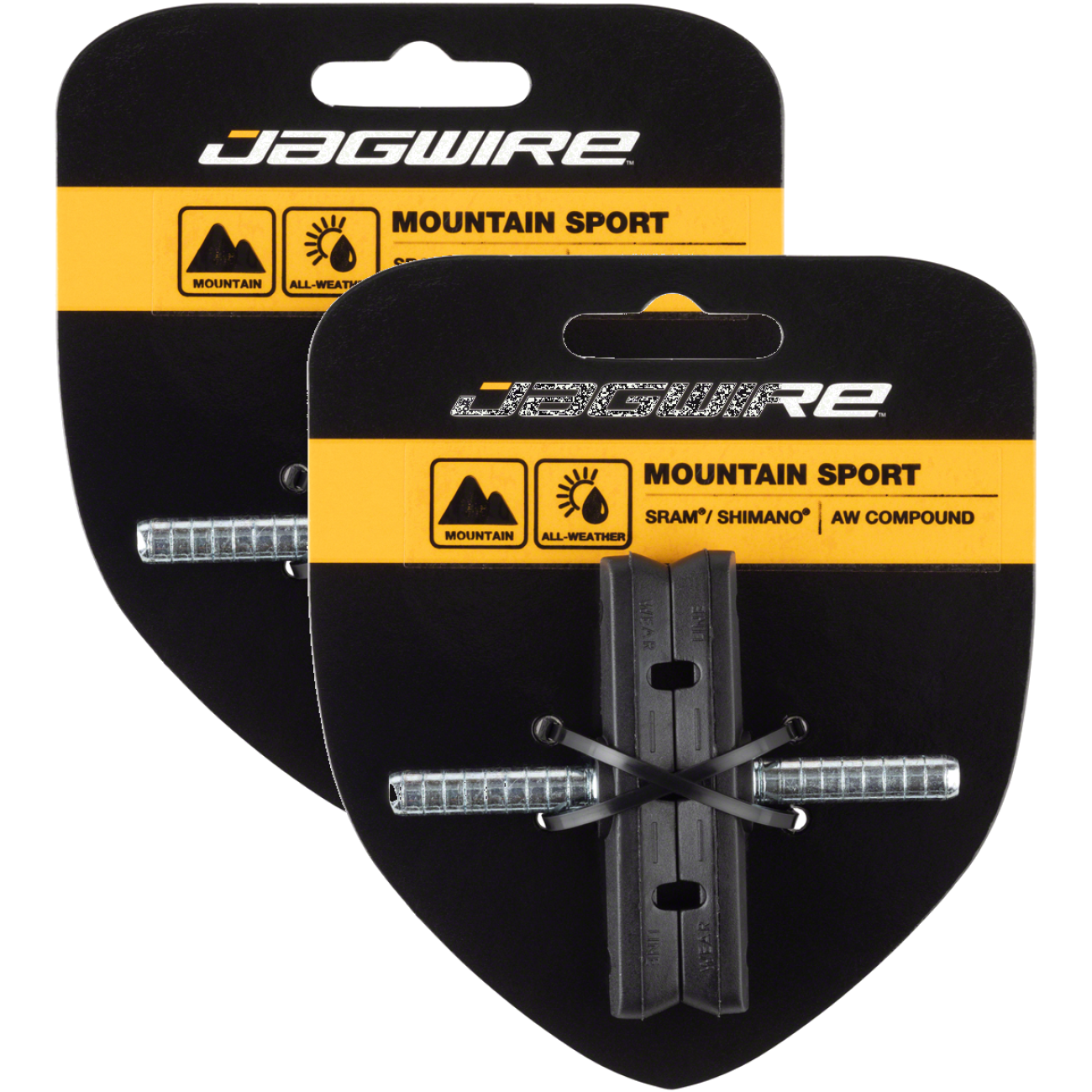2 Pack Jagwire Mountain Sport Cantilever Brake Pads Smooth Post 70mm AW Compound