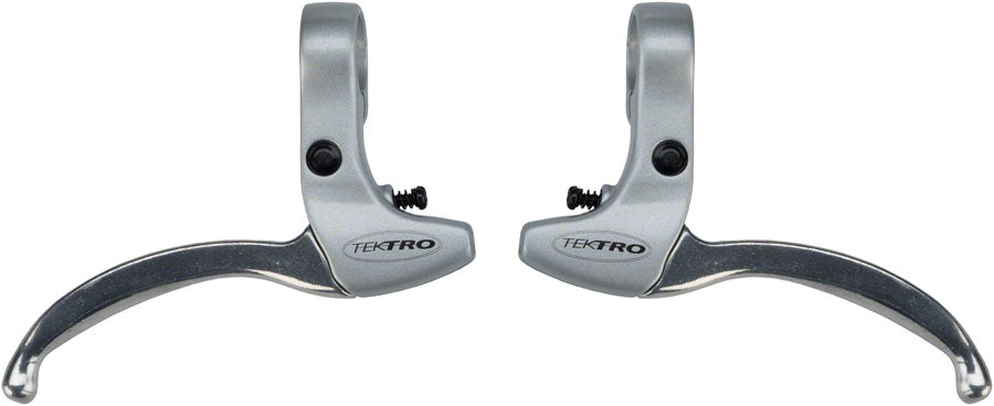 Tektro CL332RS 3-Finger Alloy Linear Long Pull Brake Lever Pair Set Silver
