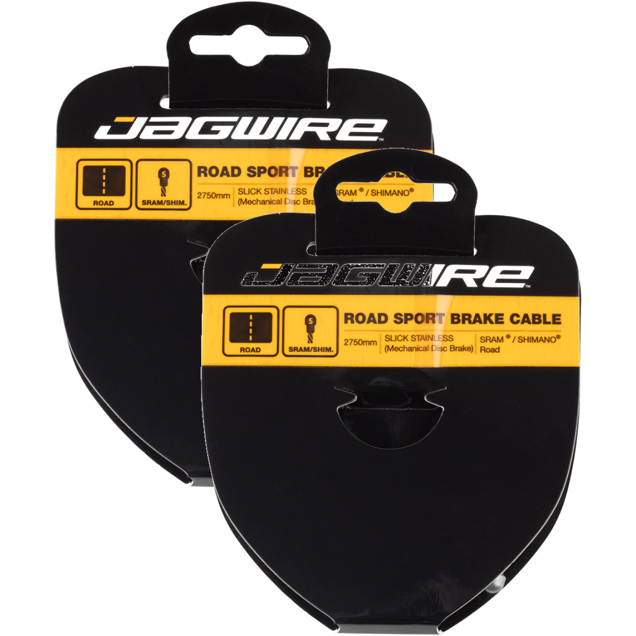 Pack of 2 Jagwire Sport Brake Cable Slick Stainless 1.5x2750mm SRAM/Shimano Road