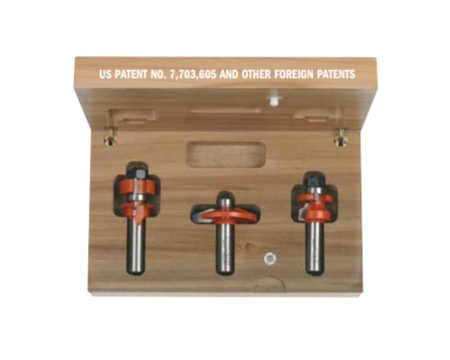 3-piece Small Arch Door Router Bit Set