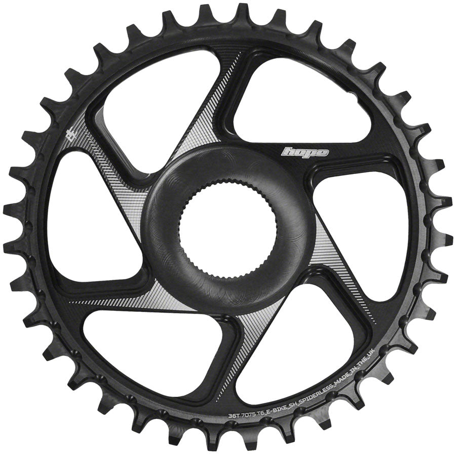 Hope Spiderless Chainring - 36T, R22, Ebike, Shimano, Black