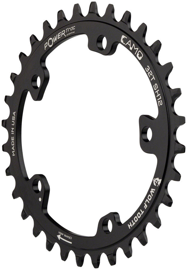 Wolf Tooth CAMO Elliptical Chainring 30t CAMO Mount 12-Speed HG+ Aluminum Black