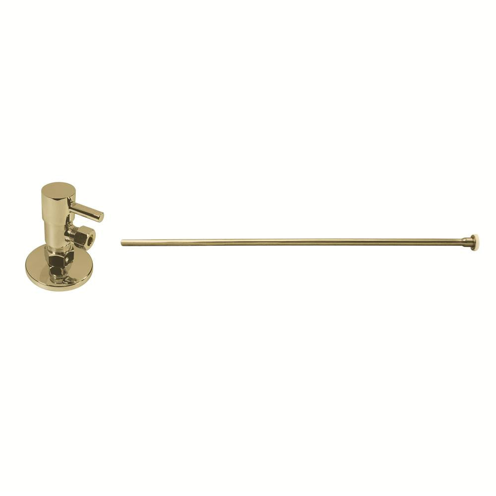Westbrass D105QRT Toilet Kit Round 1/4-Turn Angle Stop 1/2 copper x 3/8 comp