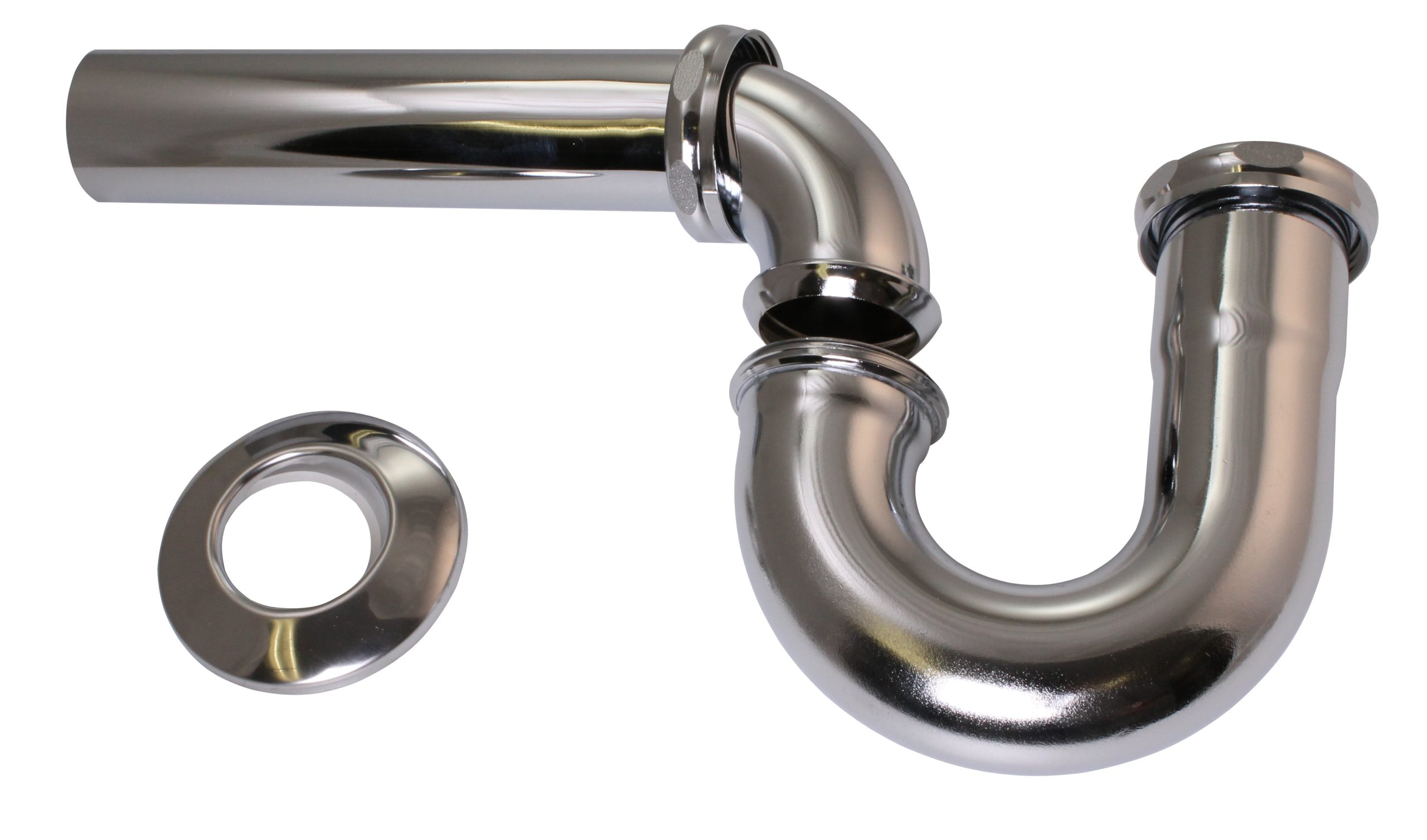 Westbrass D400G 1-1/2 in. Tubular Ground Joint P-Trap with Bell Flange D400G-26