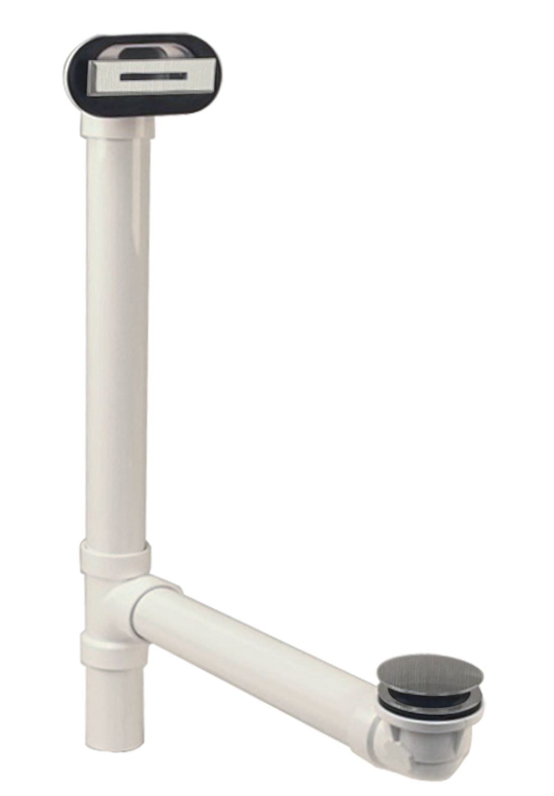 Westbrass D493244LD Sch. 40 PVC Tub Waste, with Tip-Toe Drain and Linear Overflow