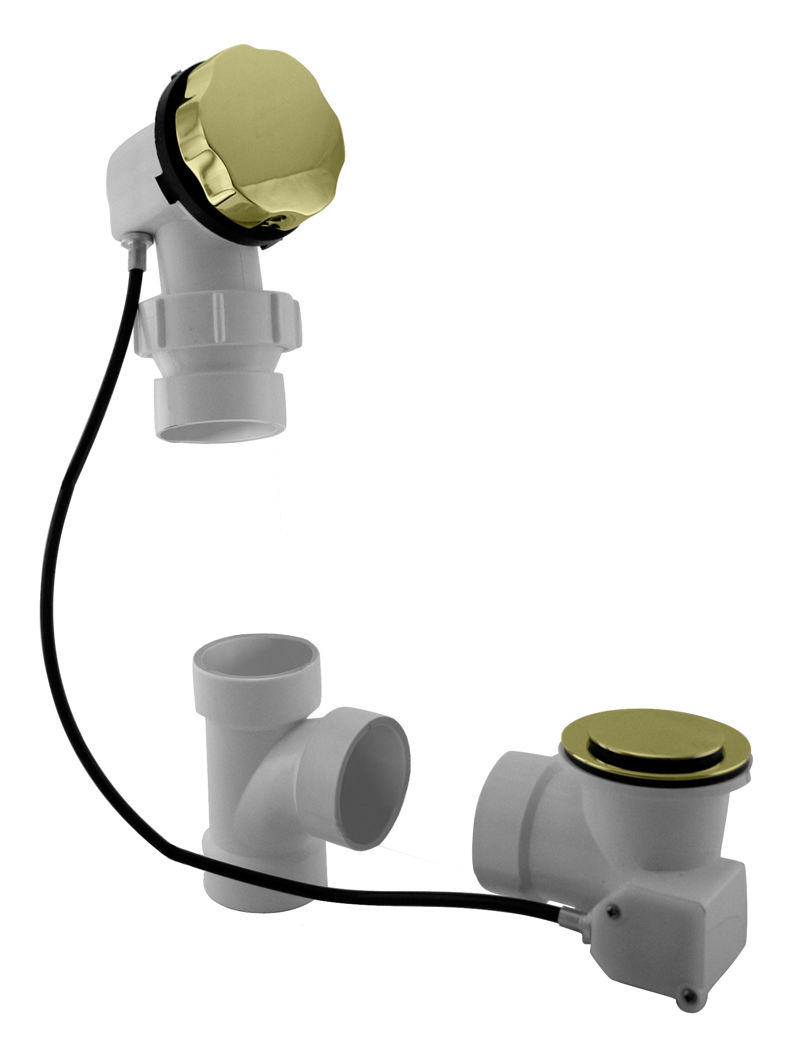 Westbrass D50P27BJ Sch. 40 PVC 27 in. Cable Drive Bath Waste - Ball Joint Head