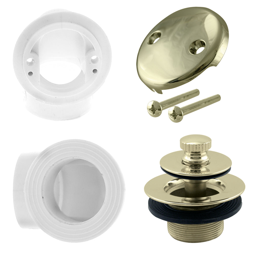 Westbrass D572 Pull Drain Sch. 40 PVC Plumbers Pack with Two-Hole Elbow