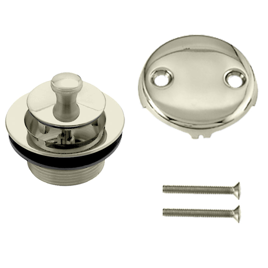Westbrass D94-2 Twist and Close Tub Trim Set with Two-Hole Overflow Faceplate