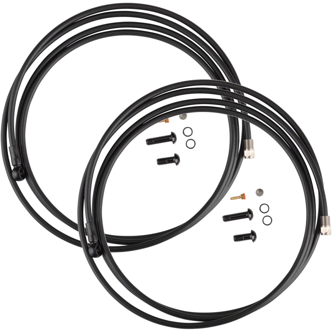 Pack of 2 TRP Disc Brake Banjo Hose Kit - 2000 x 5.0mm, Black