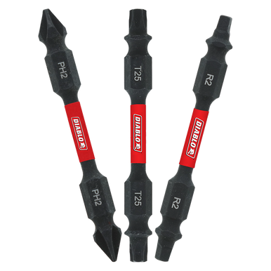 Freud Diablo 2-1/2 in. Double-Ended Phillips, Square and Torx Drive Bit Assorted Pack DDEV25-S3