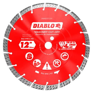 Freud Diablo 12 in. Diamond Cut-Off Discs for Masonry DMADS12-DMADST12