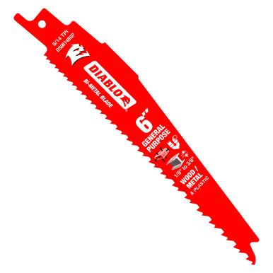 Freud Diablo Bi-Metal Recip Blade for nail-embedded wood, metal and Plastic DSxxxxx
