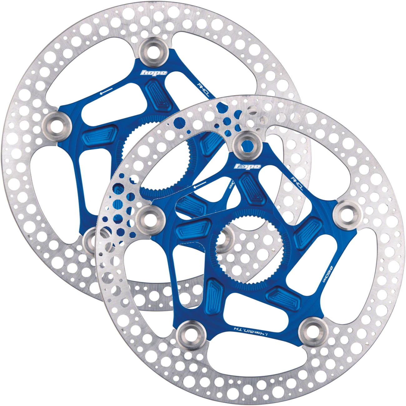 Pack of 2 Hope RX Disc Rotor - 140mm, Center-Lock, Blue