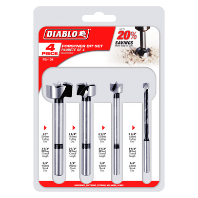 Diablo FB-104 4 PCS FORSTNER BIT SET