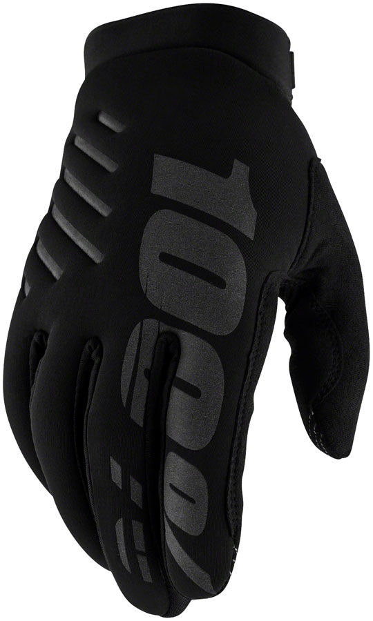 100% Brisker Youth Gloves - Black, Medium