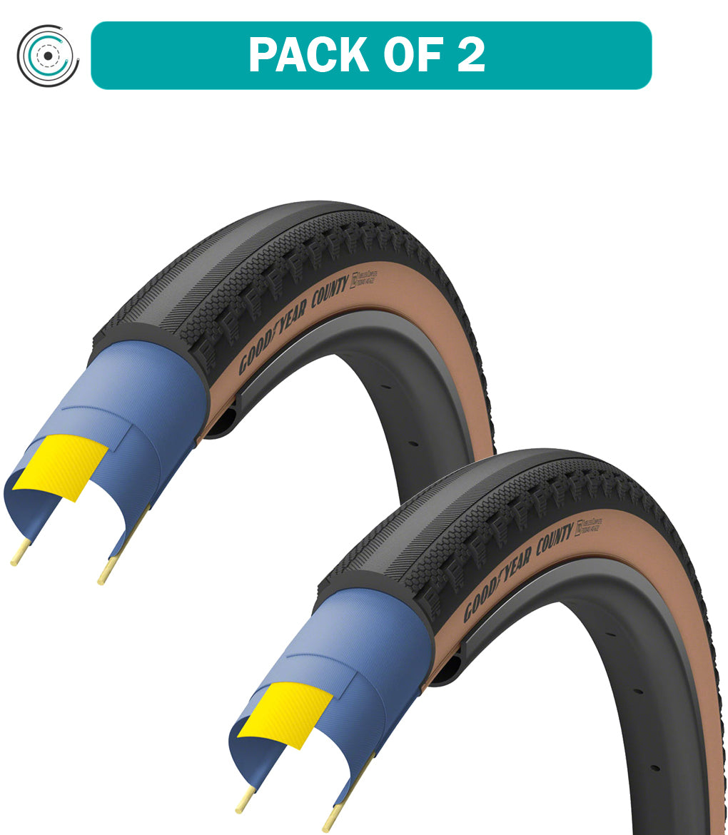 Pack of 2 Goodyear County Tire 650b x 50 Tubeless Folding Black/Tan Gravel GR.008.50.584.V004.R