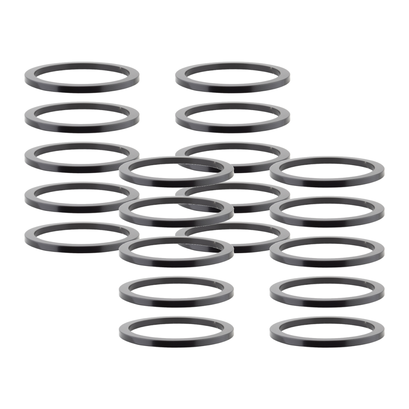Pack of 2 Origin8 Alloy Headset Spacers 1-1/8` x 2mm Spacer Black