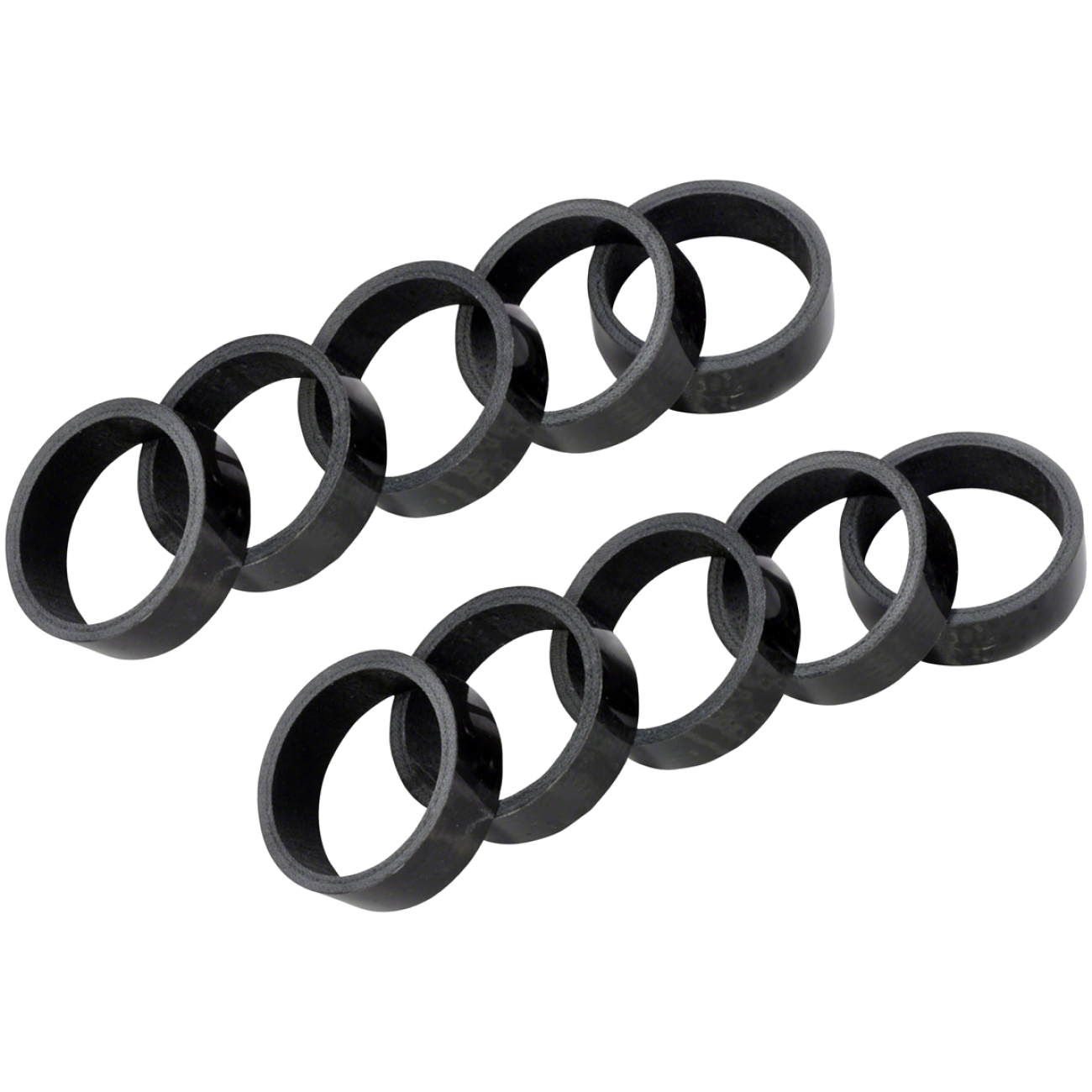 2 Pack Wheels Manufacturing Carbon Headset Spacer - 1-1/8", 10mm, Gloss, 5 pack