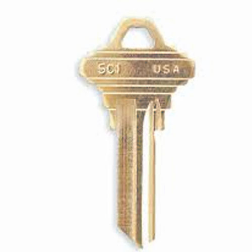 SC1 BR Ilco 5 Pin Schlage "C" Keyway Replacement Key Blanks (Box of 50)