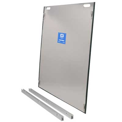 NGP FS34-52 Flood Shield, 52" W x 34" H, 1/4" Marine Grade Aluminum Shield With Handle Cutouts, 1 1/4" Mounting Channels, Closed Cell Rubber Gaskets
