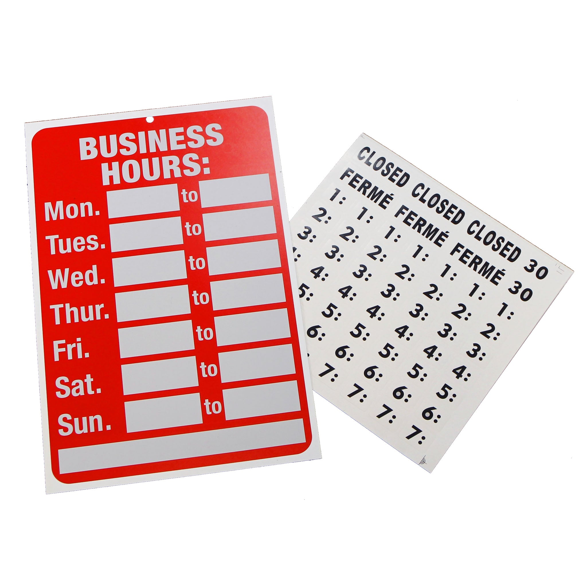OnStore Shop Hours Window Sign Kit