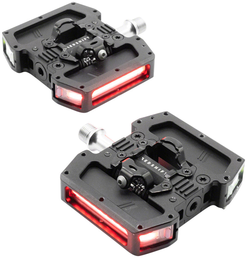 Redshift Sports Arclight Pro Clipless Pedals - Aluminum, 9/16", Black, w/Lights