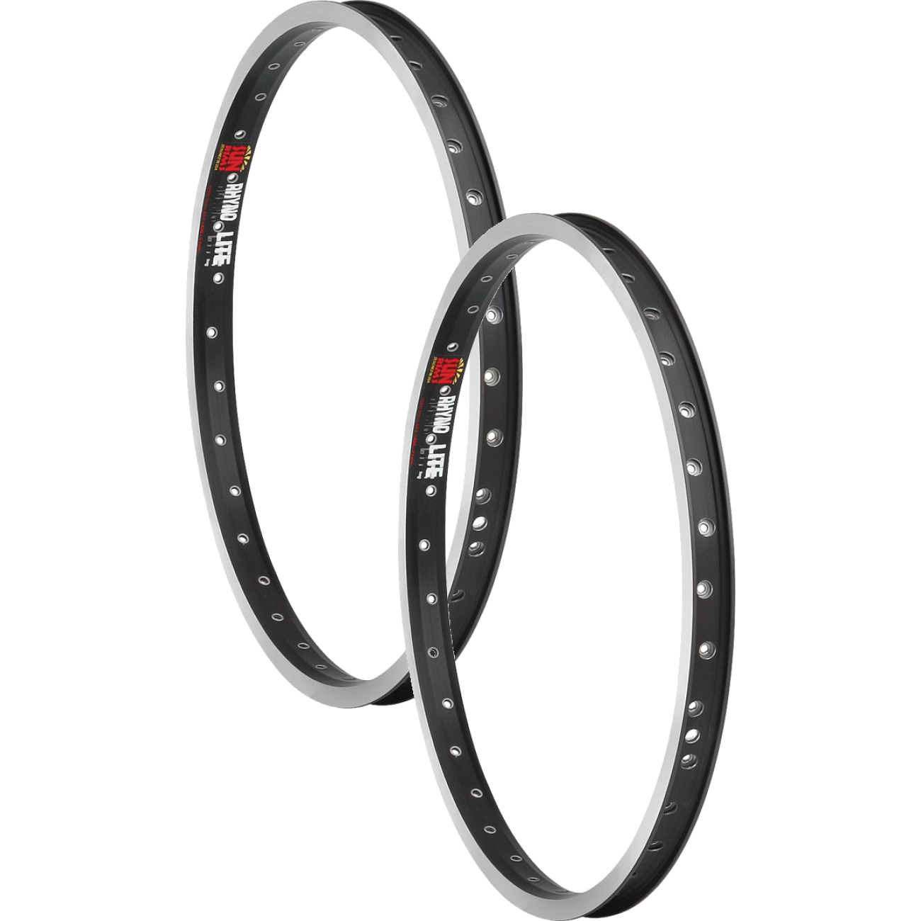 2 Pack Sun Ringle Rhyno Lite Rim - 20", Black/Silver, 36H, Clincher, Schraeder