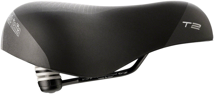 Bike Saddle Selle Italia T2 Flow - Black 233mm Width Chromoly Rails Unisex