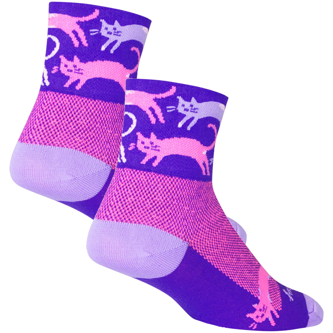 Pack of 2 SockGuy Classic Pounce Soft Athletic Socks 3 Inch Cuff Purple, S/M
