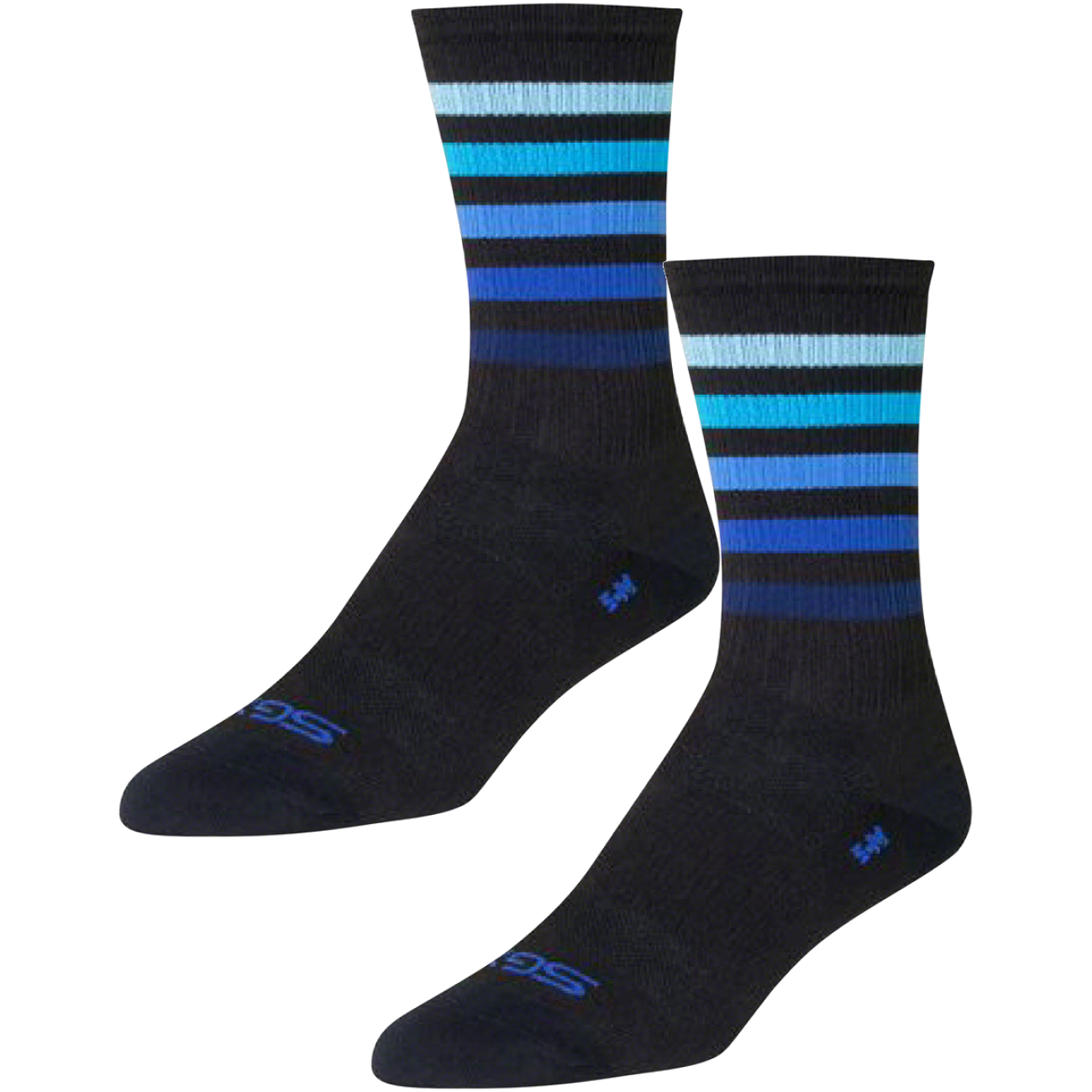 Pack of 2 SockGuy SGX Deep Socks - 6 inch, Black/Blue, Large/X-Large