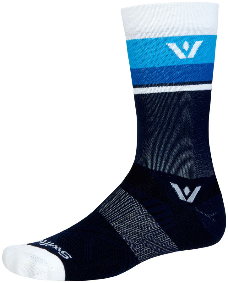 SwiftWick Aspire Crew Socks - Navy/White, Small