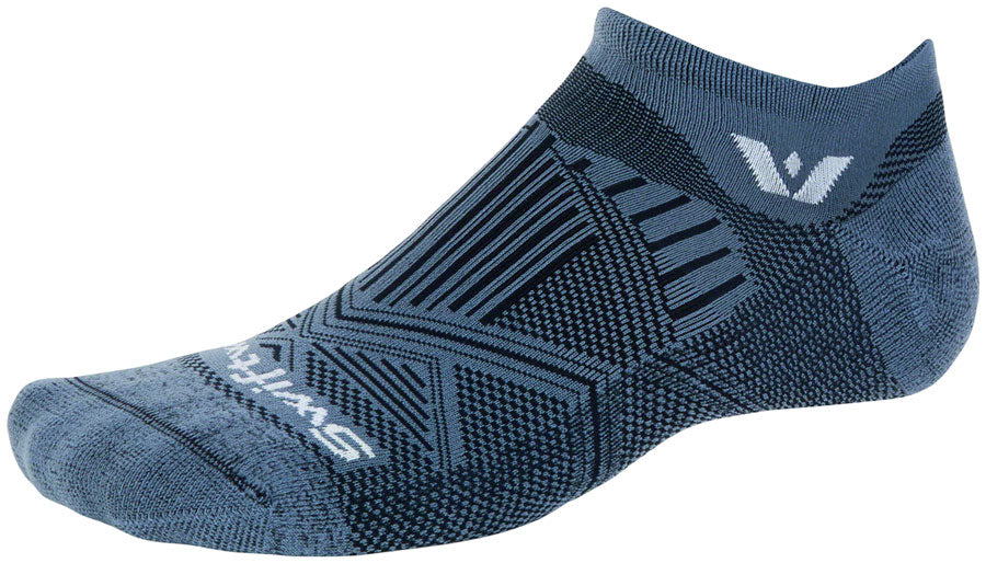 SwiftWick Aspire No Show Socks - Denim, Large
