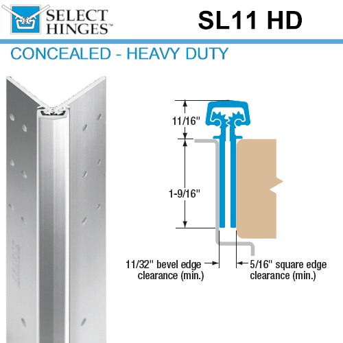 SL11 HD 83 Select Hinges Concealed Hinge, Flush Mounted, For 1-3/4" Doors